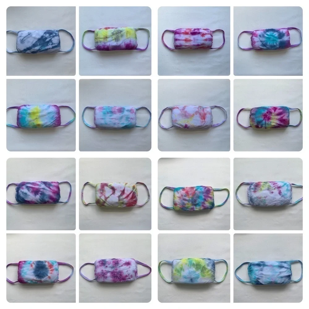 New Homemade Tie-Dye Face Masks - 3 Masks
